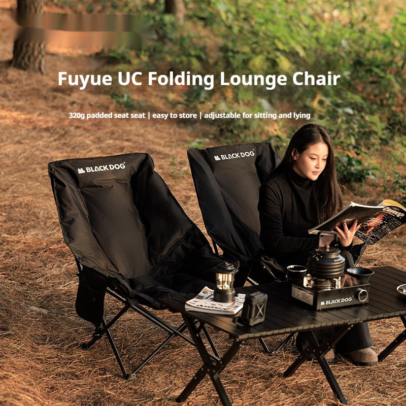 Camping Recliner Portable Thickened Stool Beach Chair Outdoor Folding Chair