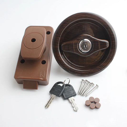 RV Bathroom Brown Lock