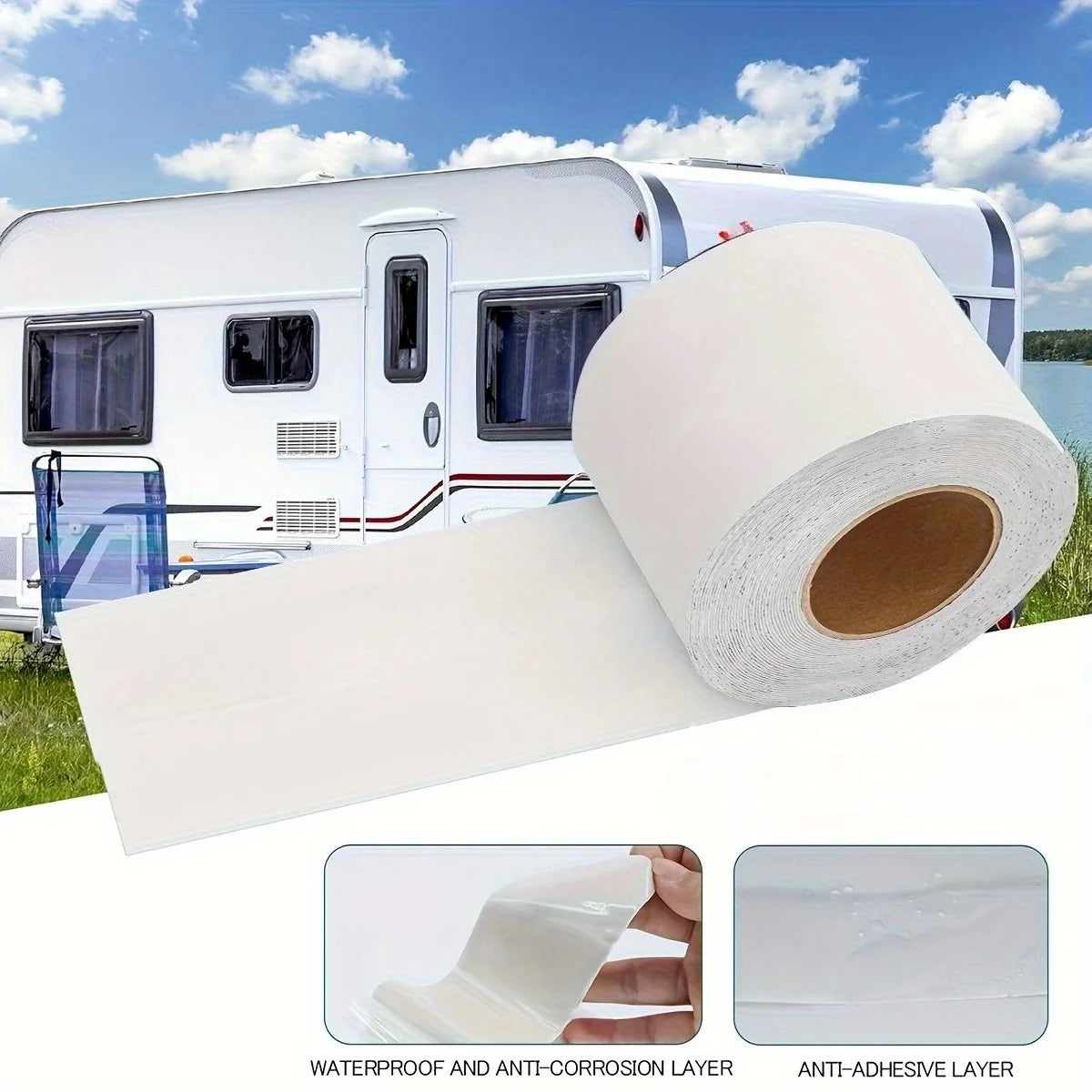 5M Roll Waterproof Butyl Tape Roof Tape For RV Repair Window Boat Sealing Truck And Trailer Roof Sealant Caravan Accessories