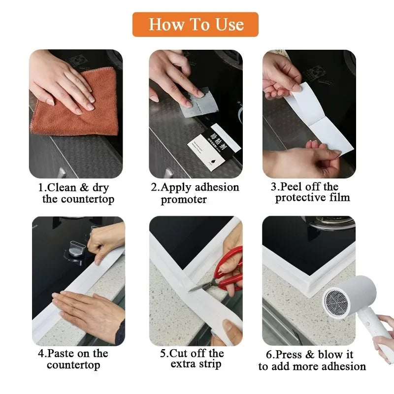 Self Adhesive PVC Sealing Strip Tape for Bathroom Bath Toilet Kitchen Caulk Tape Waterproof Wall Sticker White Mold Proof Tapes