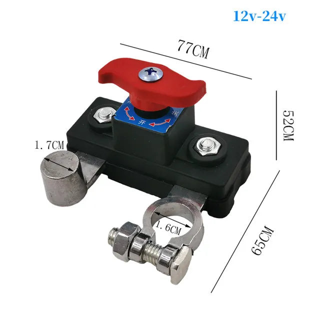 Car Battery Cut Off Switch Disconnect Isolator Cut-off Power Cutoff Switch 12V/24V for RV ATV Boat Car Truck Auto Yacht