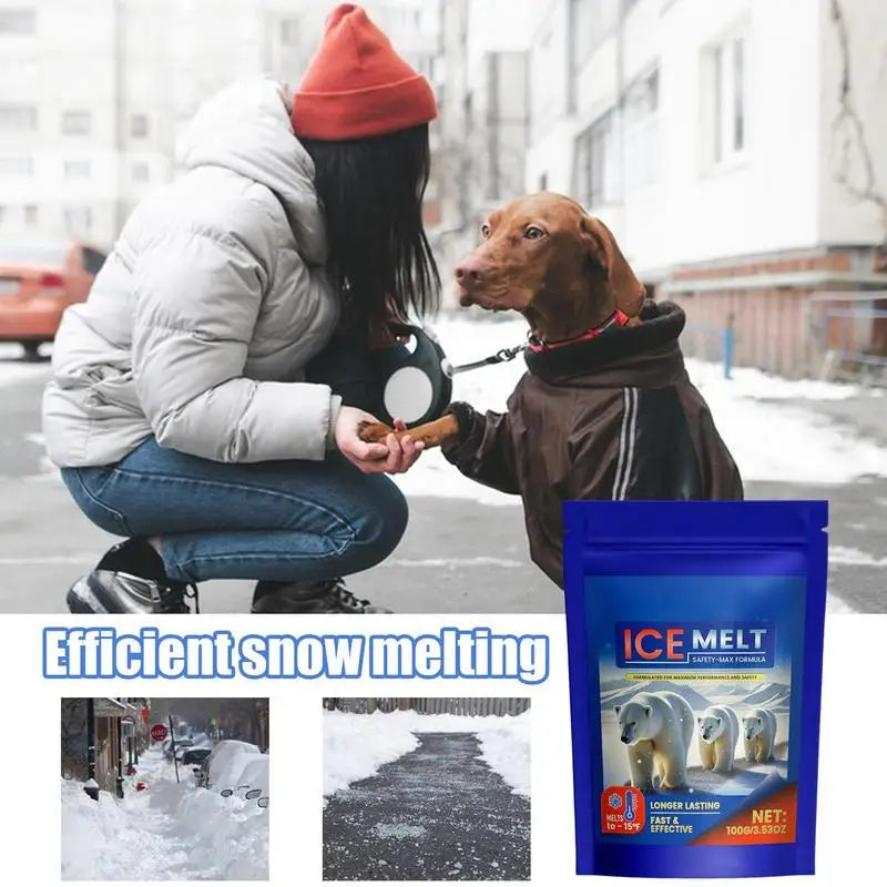 Concrete Friendly Ice Melt Fast Acting Efficient Ice Melter Snow Removal Tool User-Friendly Winter Gear For Driveways Sidewalks