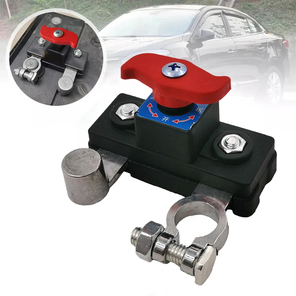 Car Battery Cut Off Switch Disconnect Isolator Cut-off Power Cutoff Switch 12V/24V for RV ATV Boat Car Truck Auto Yacht